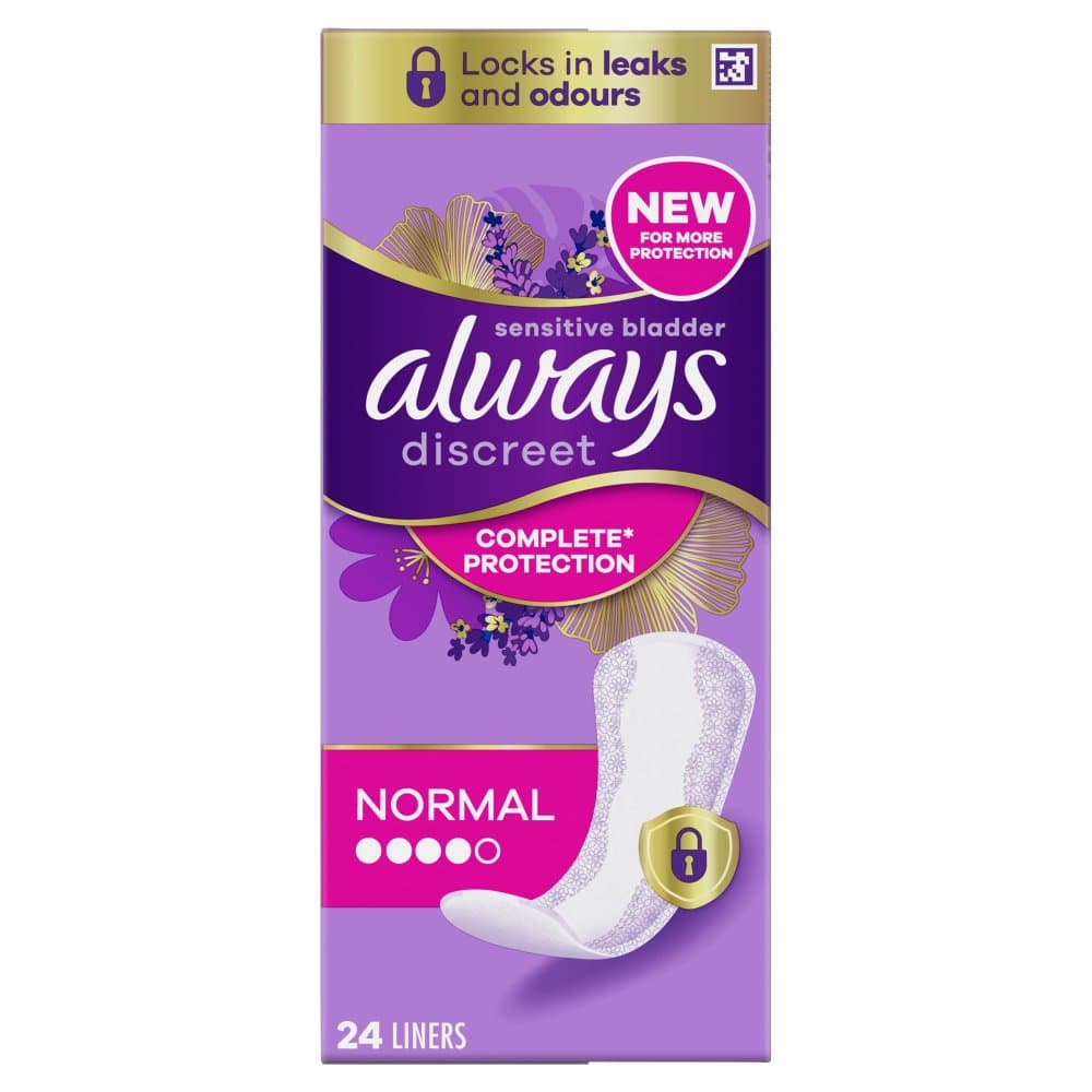 Always Discreet Sensitive Bladder Normal Liners white pack of 24