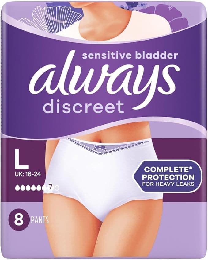 Always Discreet Incontinence Pants Plus Large white, 8 pack