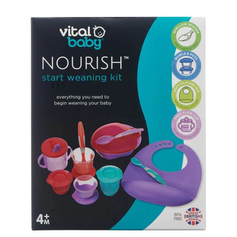 Vital Baby NOURISH start weaning kit with bowls, spoons and bibs 4M+