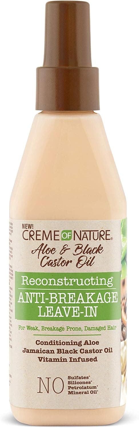 Creme Of Nature Aloe & Black Castor Oil Reconstructing Anti-Breakage Leave-In Treatment 8oz spray bottle
