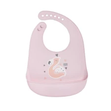 Kikka Boo Eva long sleeve bib with catcher in Savanna pink
