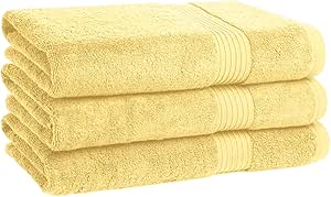 Royal Egyptian 700 GSM premium bath towel yellow three pack