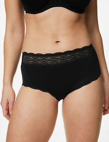 Mark & Spencer 3pk cotton rich black high rise shorts