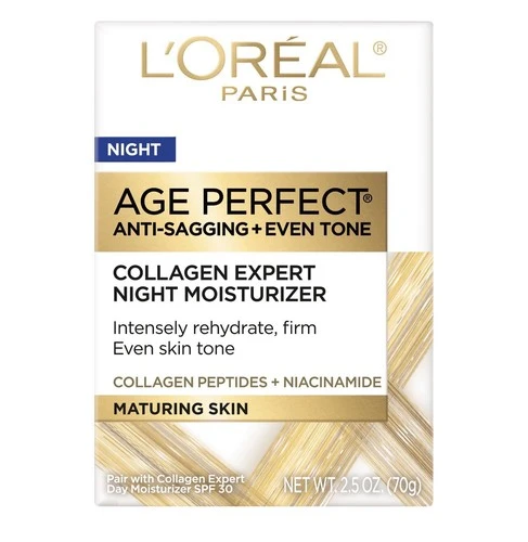 L'Oreal Paris Age Perfect Night Moisturizer Anti-Sagging Even Tone 2.5oz