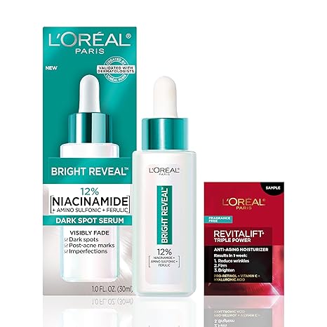 L'Oreal Paris Bright Reveal 12% Niacinamide dark spot serum 30ml bottle