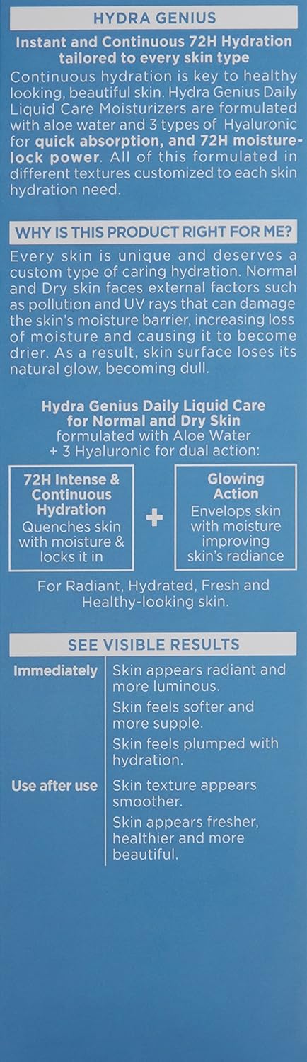 L'Oreal Paris Hydra Genius Daily Liquid Care oil-free moisturiser for normal to dry skin