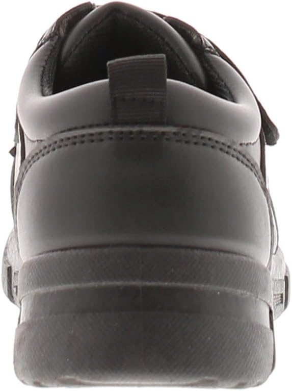 Buckle My Shoe mock boys school shoe black and white back view