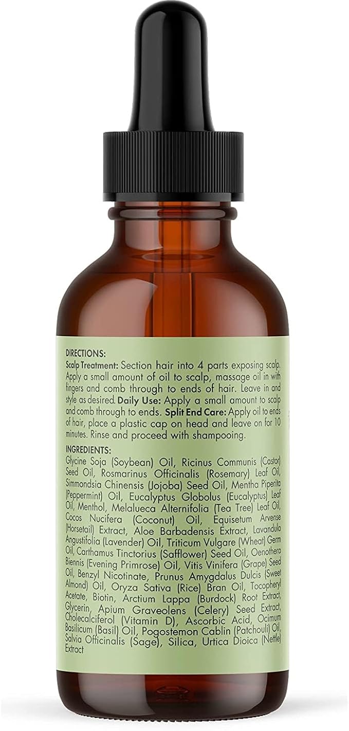 Mielle Rosemary Mint Hair & Scalp Strengthening Oil 2oz dropper bottle