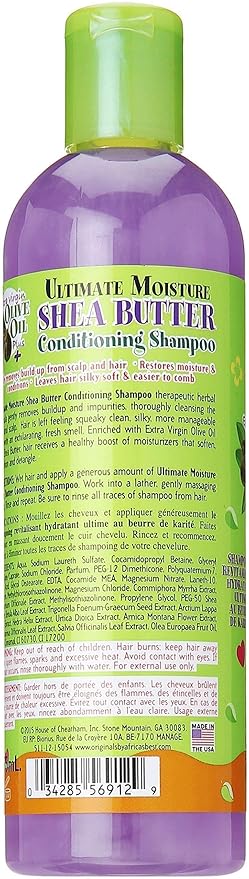 Ultimate Moisture Shea Butter Conditioning Shampoo purple bottle