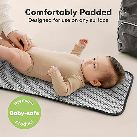 KeaBabies Swift padded travel changing pad for diaper bag, grey