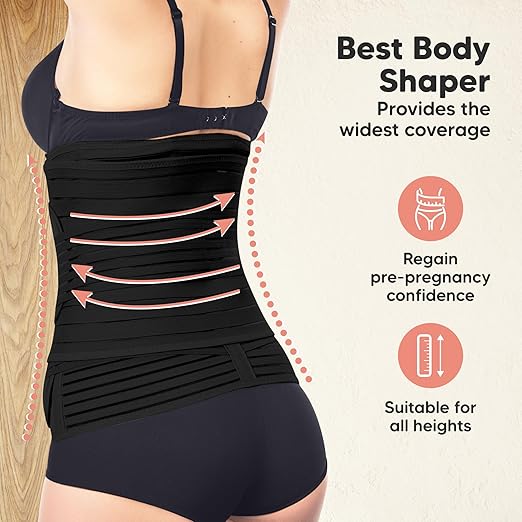 KeaBabies Revive black 3-in-1 postpartum recovery support belt