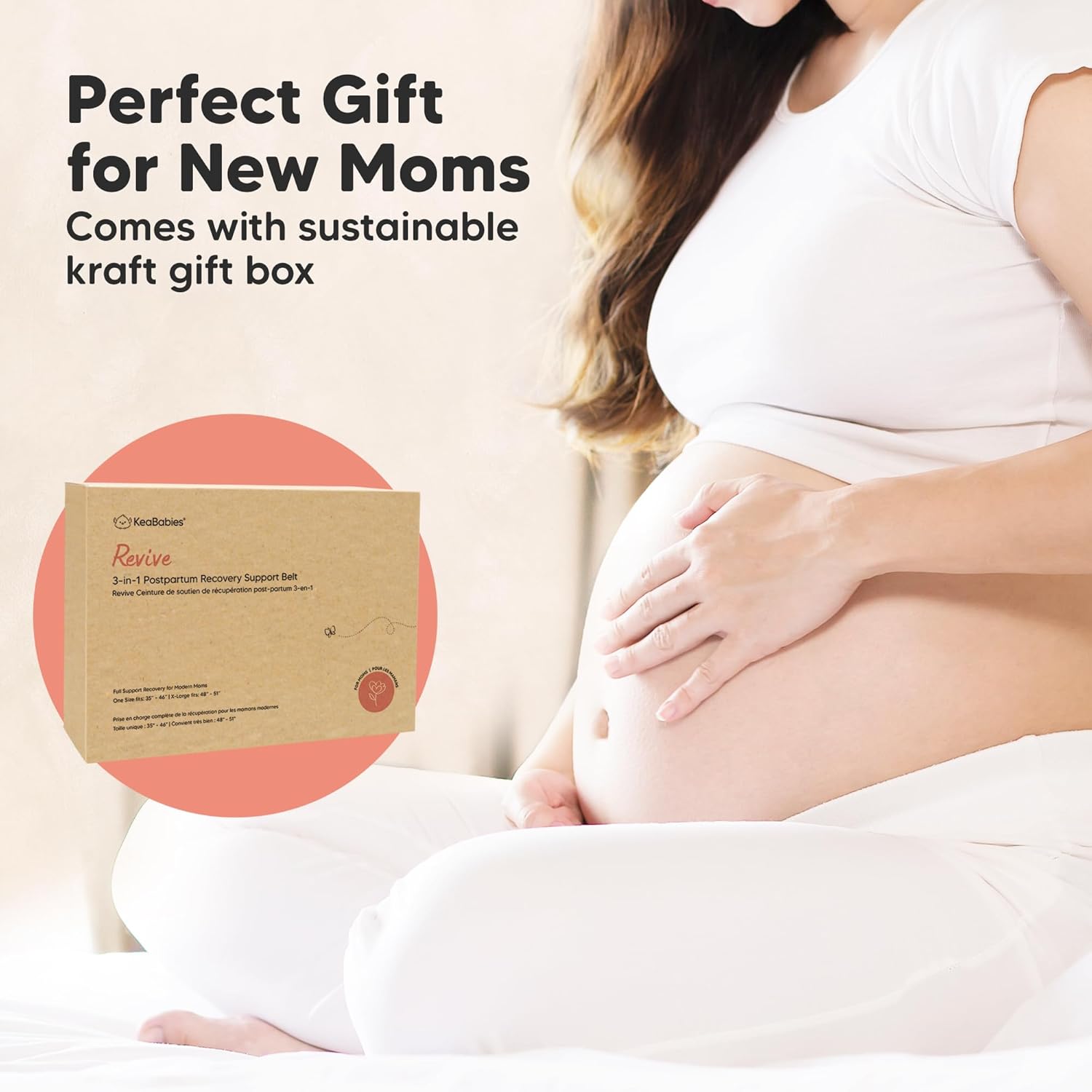 KeaBabies Revive 3-in-1 Postpartum Recovery Support Belt in kraft box