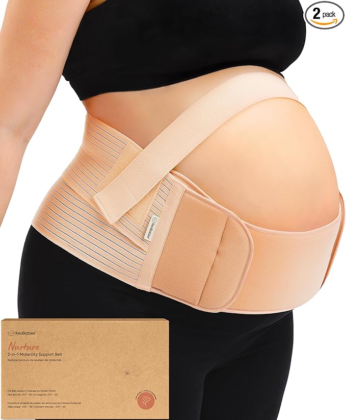 KeaBabies Nurture 2-in-1 maternity support belt XL beige with packaging