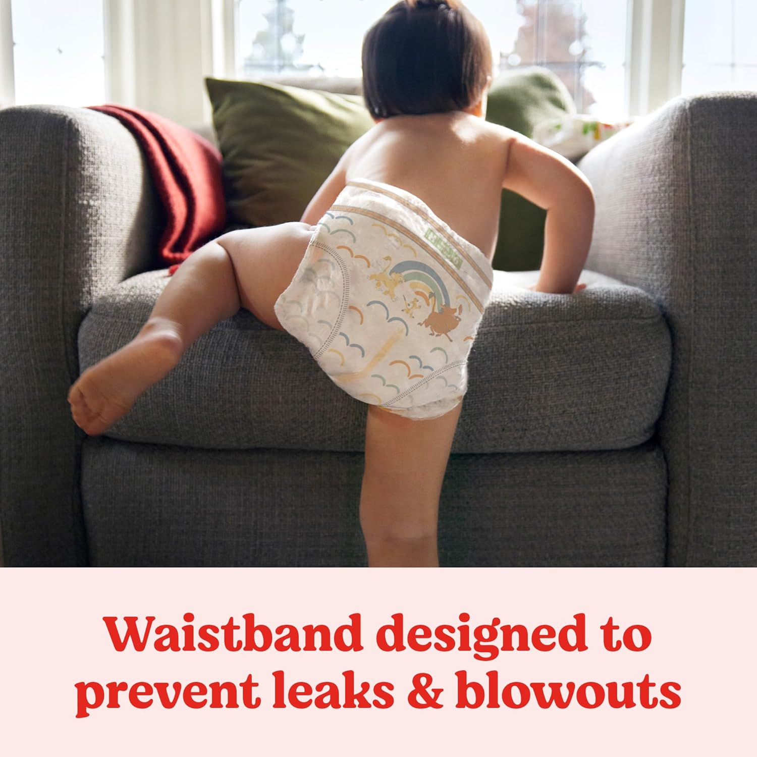 Huggies Little Movers Size 5 nappy with leak-lock waistband design, 132 count pack
