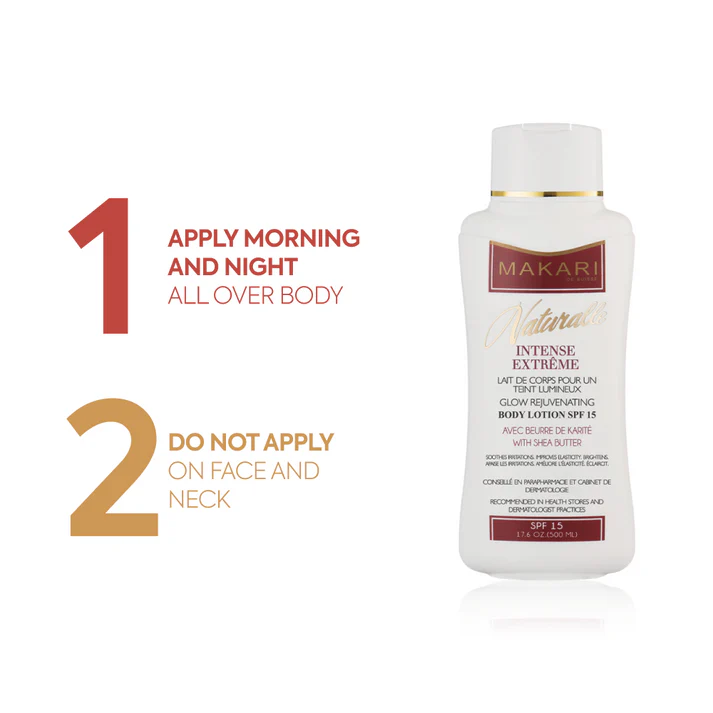 Makari Naturalle Intense Extreme Glow Rejuvenating Body Lotion SPF 15 bottle