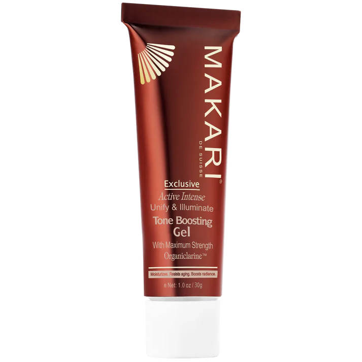 Makari Exclusive Tone Boosting Gel 30g with Organielarine brightening skincare tube