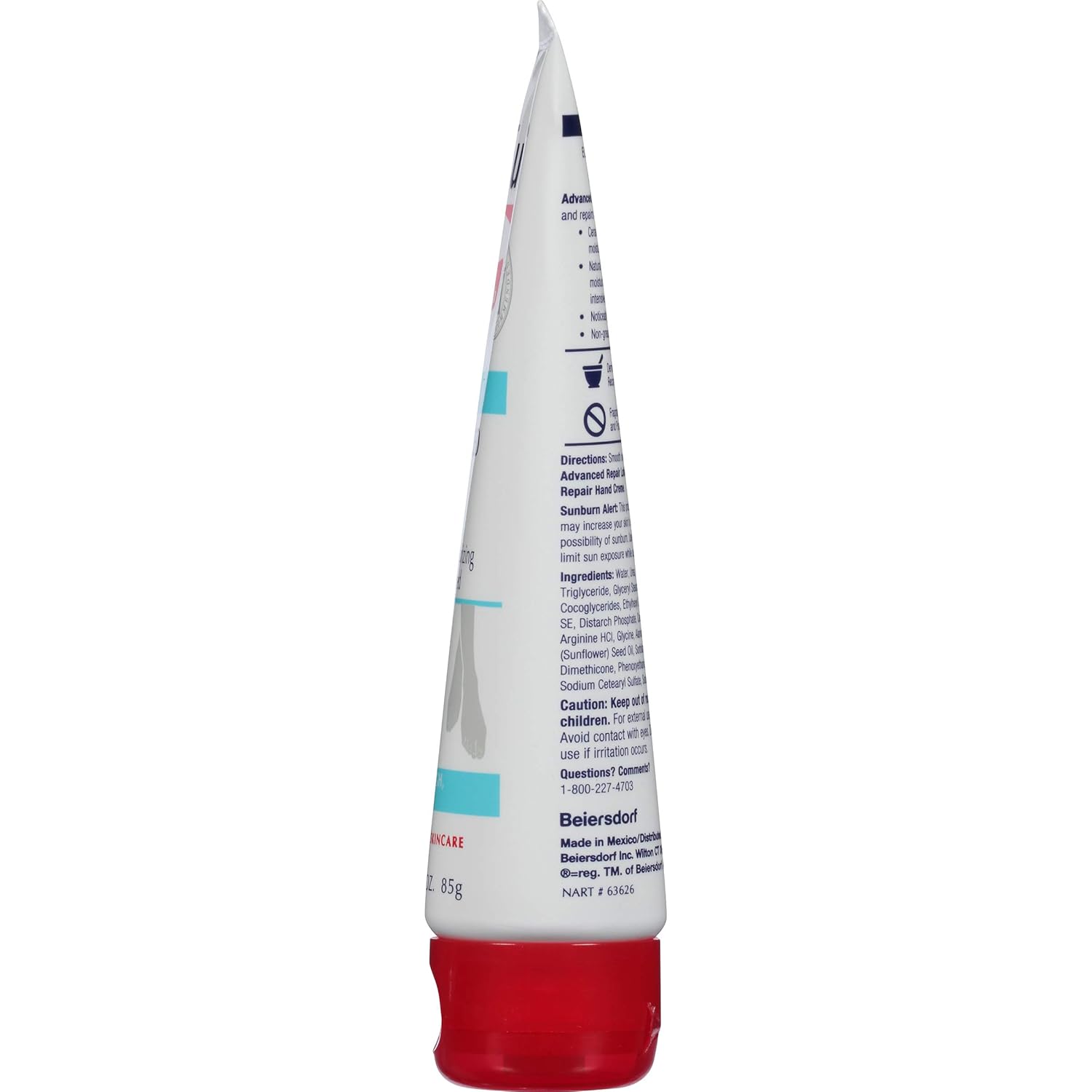 Eucerin Advanced Repair Light Feel Foot Creme, 3 ounce tube with red cap