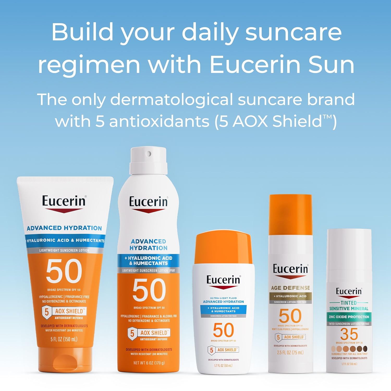 Eucerin Advanced Hydration Sunscreen Lotion SPF 50, 5 fl oz bottle