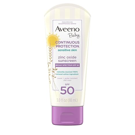 Aveeno Baby Continuous Protection Sensitive SPF 50 sunscreen 88ml bottle