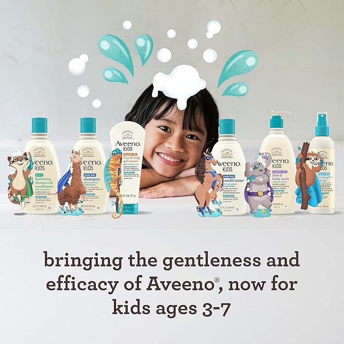 Aveeno Kids Sensitive Skin Face & Body Gel Cream 8oz bottle