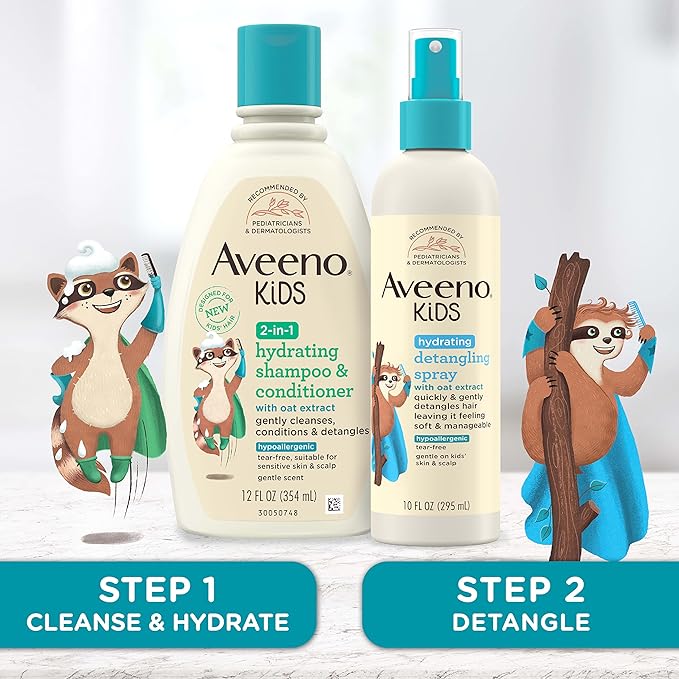 Aveeno KIDS hydrating detangling spray with oat extract 10 fl oz
