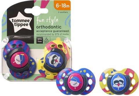 Tommee Tippee Closer to Nature Fun Air Soother 6-18m 2 pack colourful orthodontic dummies