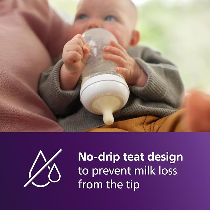 Philips Avent Natural Response 3.0 glass baby bottle with white teat