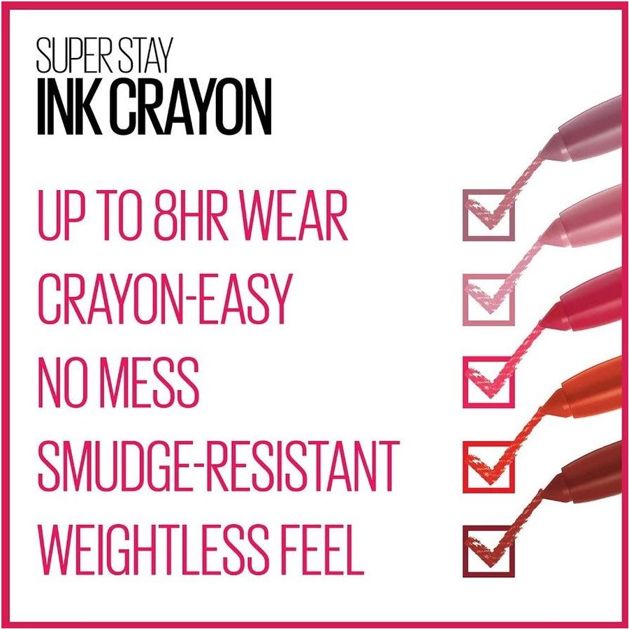 Maybelline New York Super Stay Ink Crayon Lipstick in the shade #55 Make It Happen — photo 7
