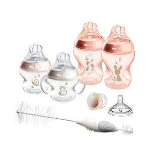 Tommee Tippee Natural Start Newborn Starter Set pink bottles and accessories