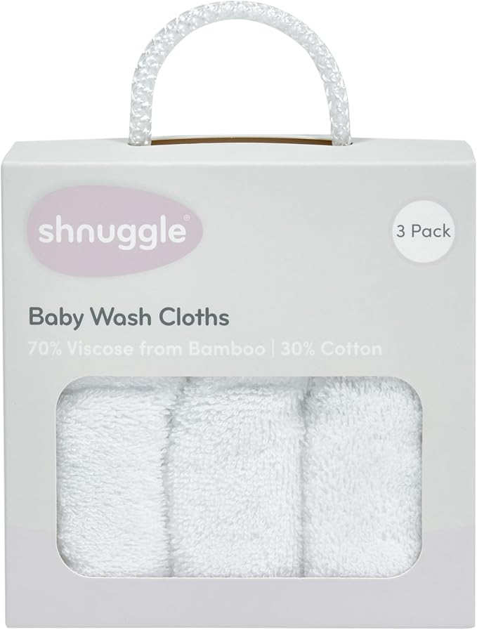 Snuggle baby wash cloths grey and white three pack soft bamboo viscose