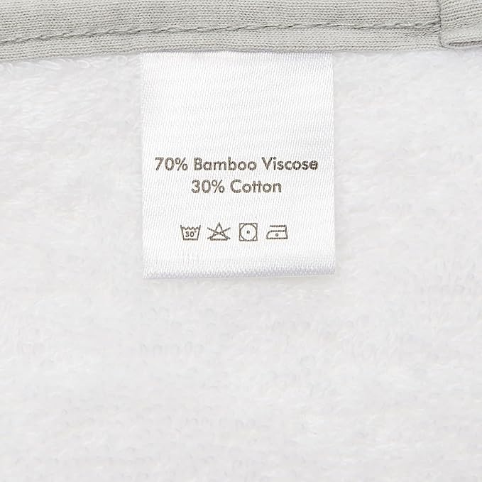 Snuggle 12 soft baby wash cloths grey and white bamboo viscose cotton blend