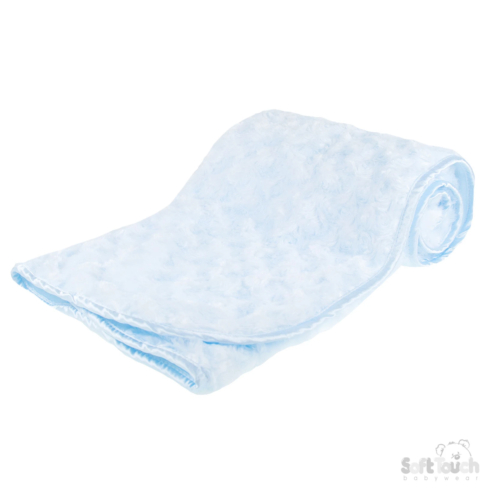 Soft Touch infant fleece bow wrap 75x90cm blue
