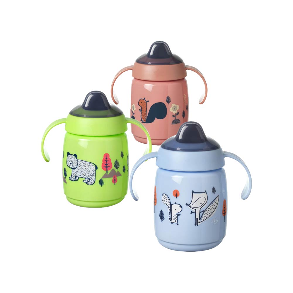 Tommee Tippee Superstar 300ml training sippee cups in lime, coral and blue