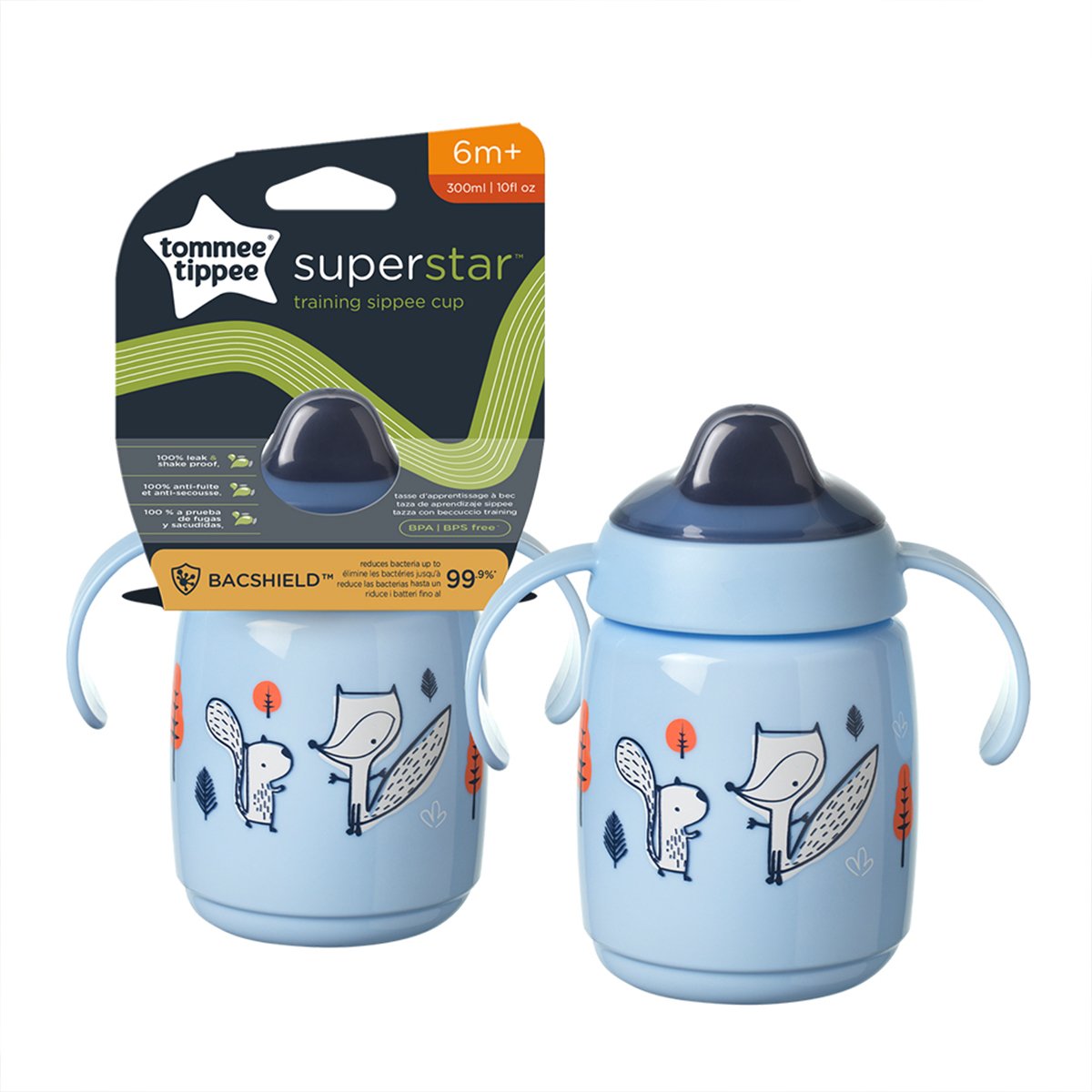 Tommee Tippee Superstar 300ml training sippee cup light blue 6m+