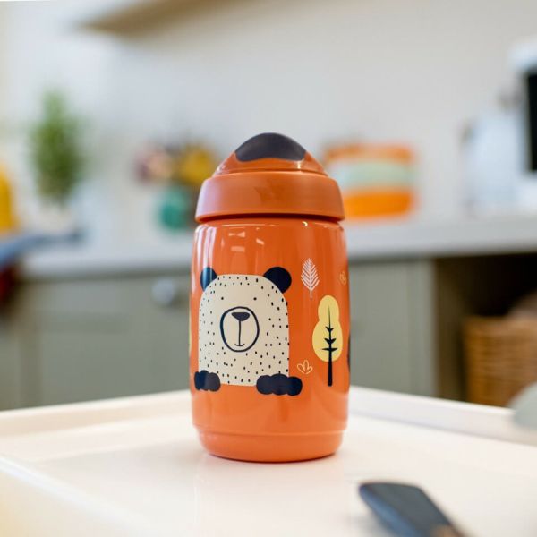 Tommee Tippee Superstar Sippee orange trainer cup 390ml with bear design