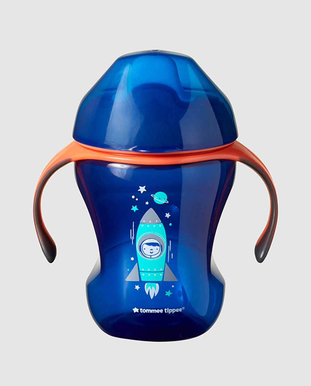 Tommee Tippee Easy Drink Cup 230ml blue with handles and rocket design