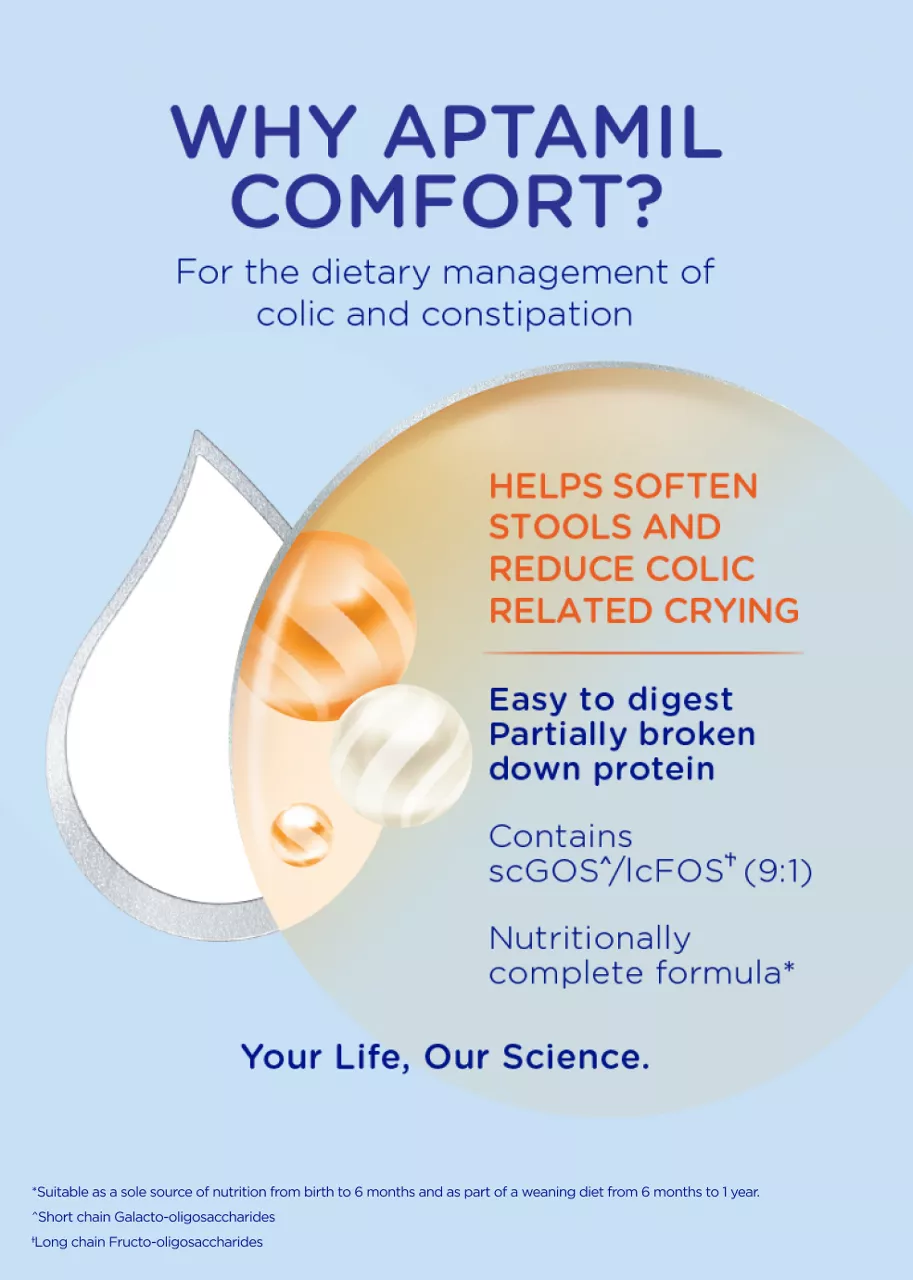 Aptamil Comfort Formula 800gm infant milk powder for birth to 12 months