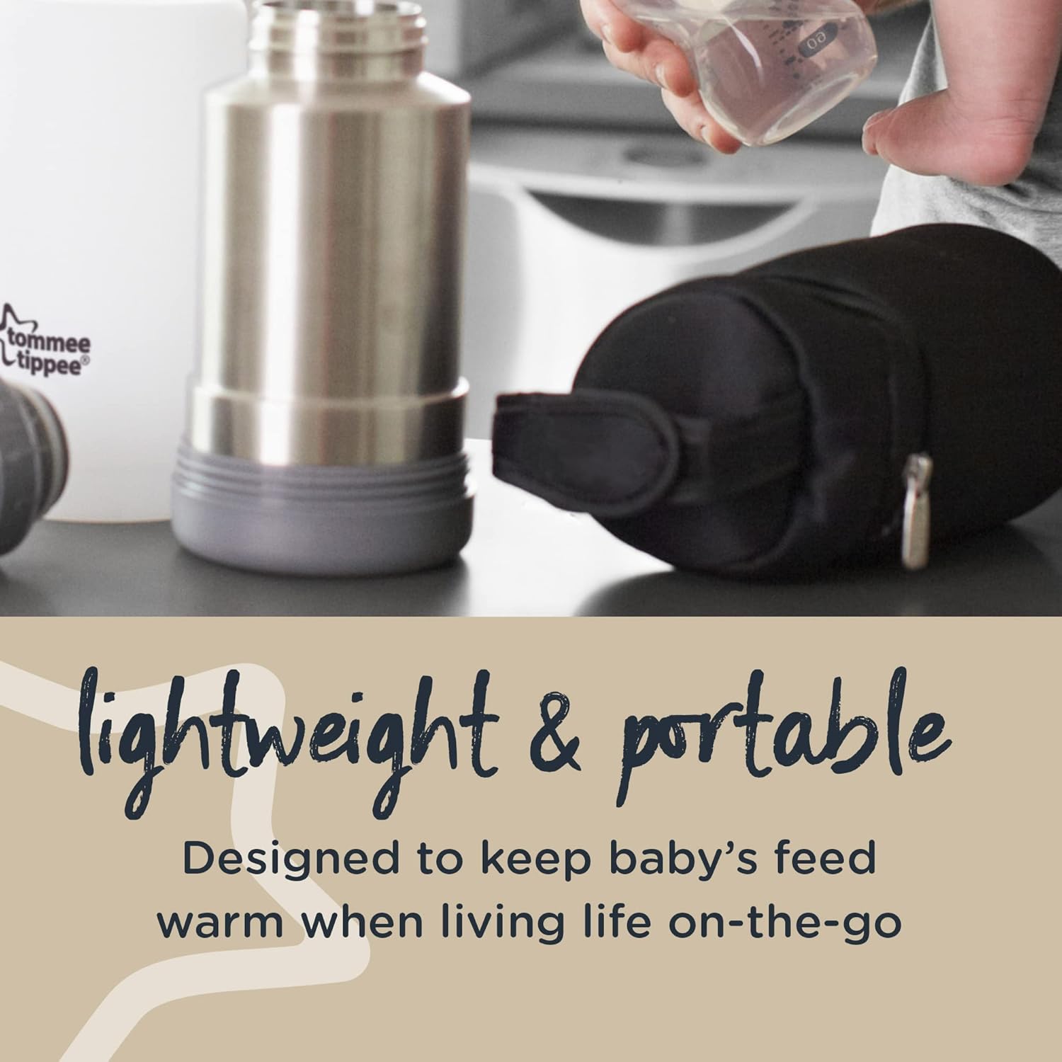 Tommee Tippee Closer to Nature insulated bottle bags, two pack, black and silver