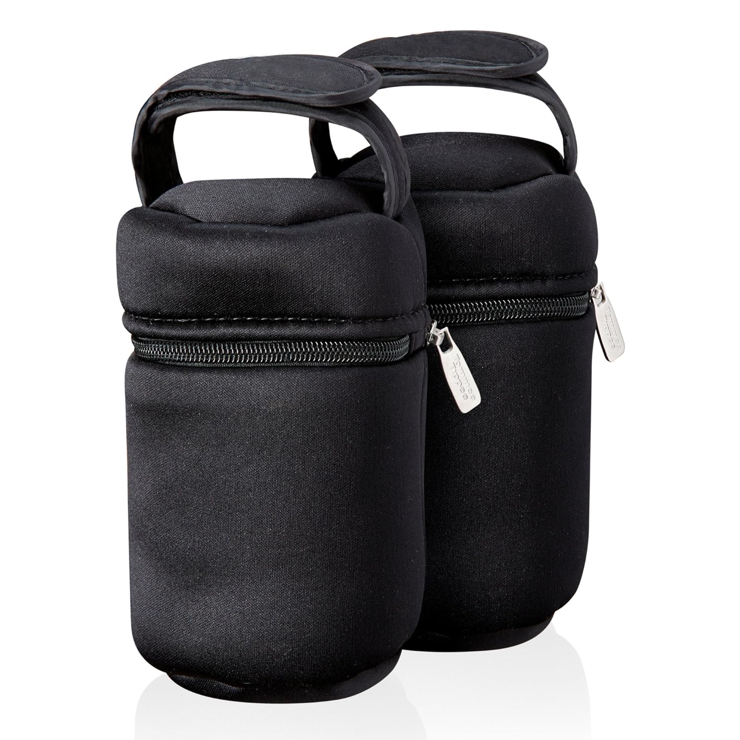 Tommee Tippee Closer to Nature black insulated bottle bags, 2 pack with handles
