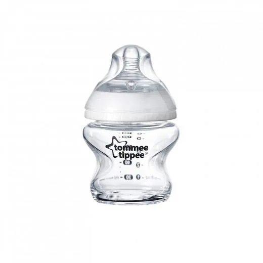 Tommee Tippee Closer to Nature glass newborn bottle with teat and collar