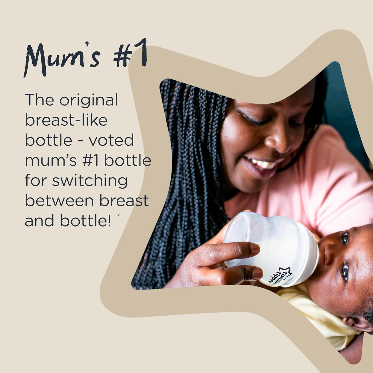 Tommee Tippee Closer to Nature 260ml white baby bottle with teat