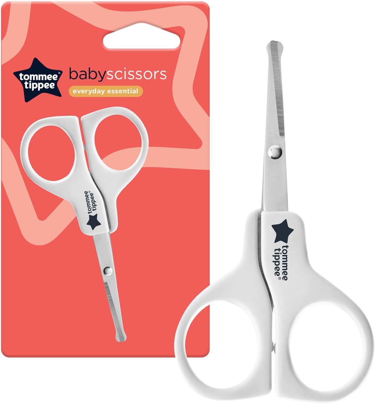 Tommee Tippee Everyday Essential baby nail scissors, white with rounded blades