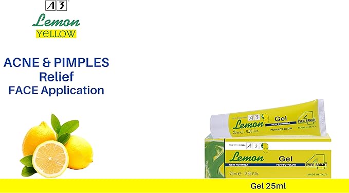 A3 Lemon Gel 4 Ever Bright acne and pimples relief face gel 25ml yellow tube