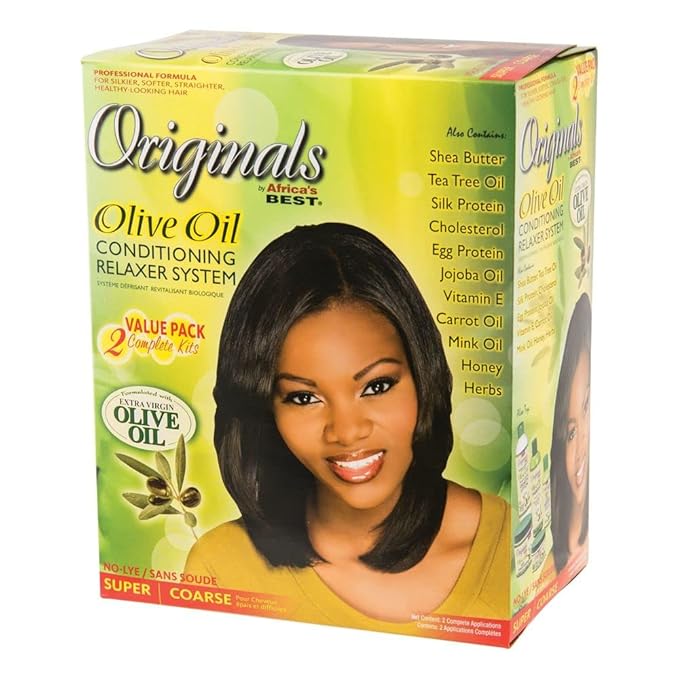 Africa's Best Olive Oil Conditioning Relaxer System Coarse two application kits