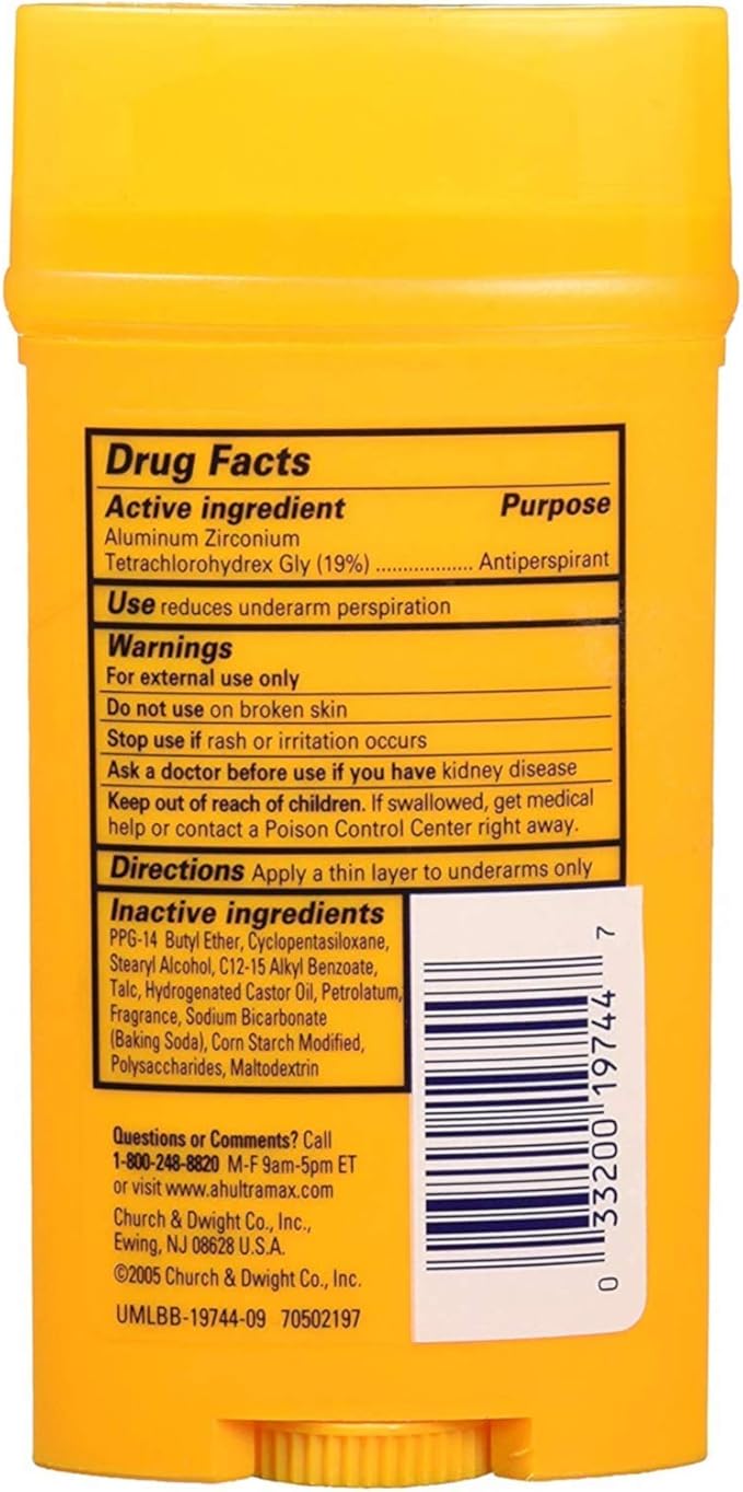 Arm & Hammer Ultra Max Active Sport unscented antiperspirant deodorant wide stick for men