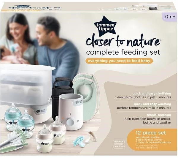 Tommee Tippee Closer to Nature white complete feeding set with steriliser and bottles