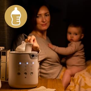 Tommee Tippee 3-in-1 Advanced Pouch and Bottle Warmer in cream