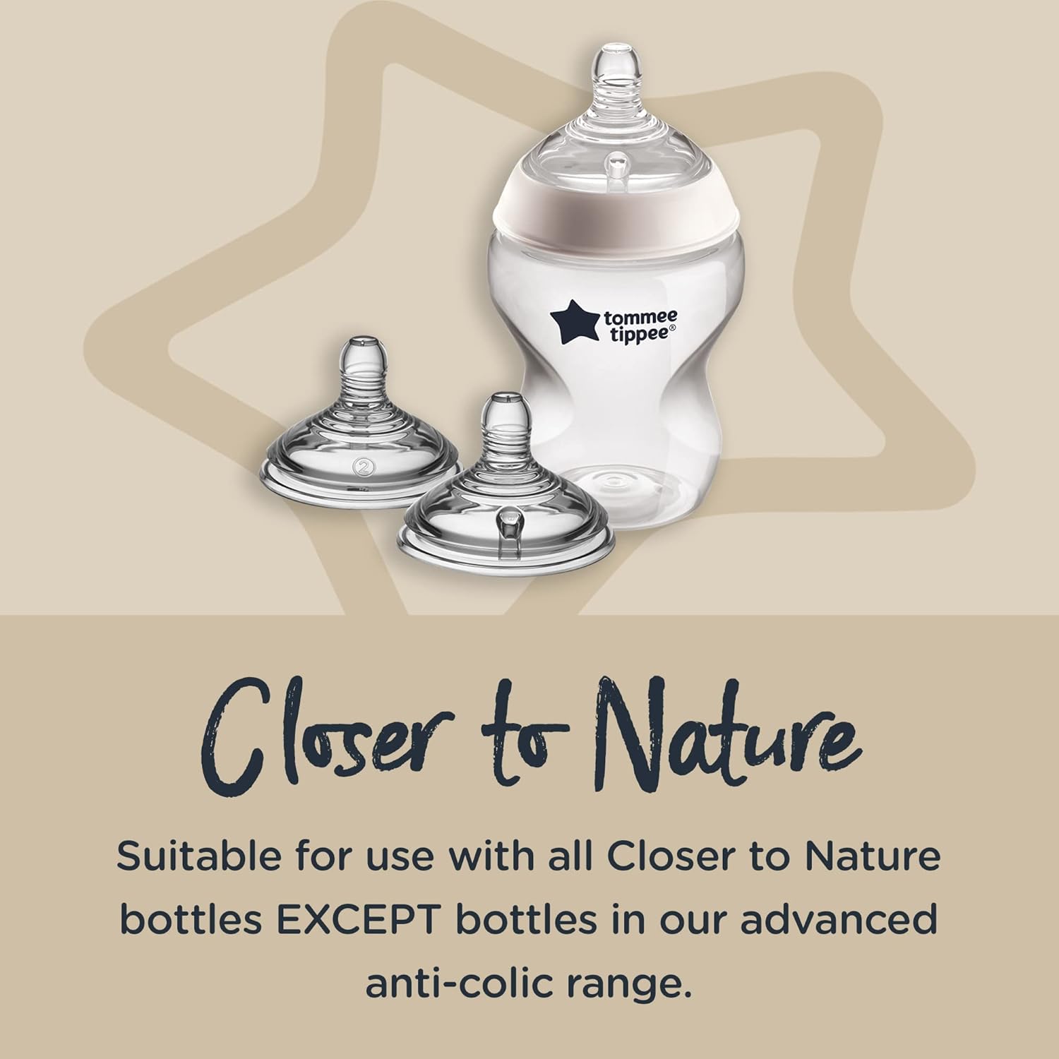 Tommee Tippee Closer to Nature fast flow teats 6 months plus pack of two