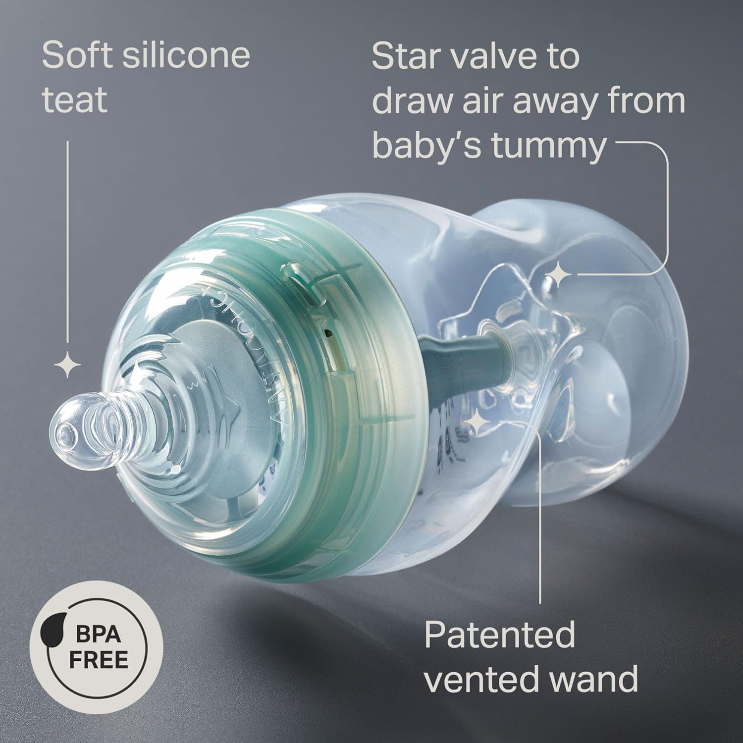 Tommee Tippee Advanced Anti-Colic bottle with soft silicone teat and star valve