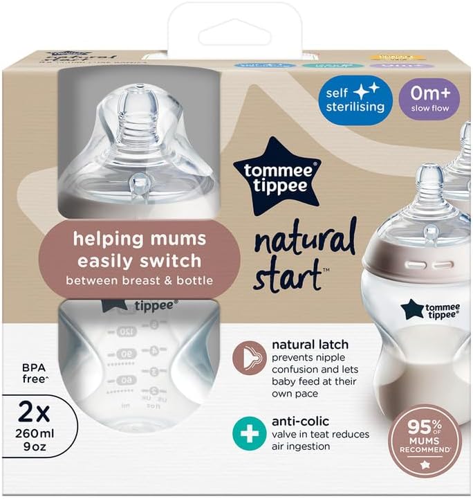 Tommee Tippee Closer to Nature Natural Start baby bottles 2-pack 260ml
